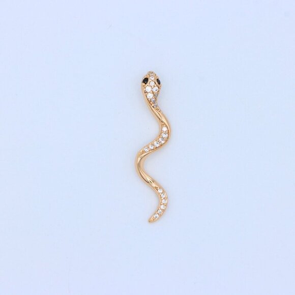 "Slim Rose Gold Snake Pendant with Crystal Detailing, XPPT1275 - Picture 11 of 13
